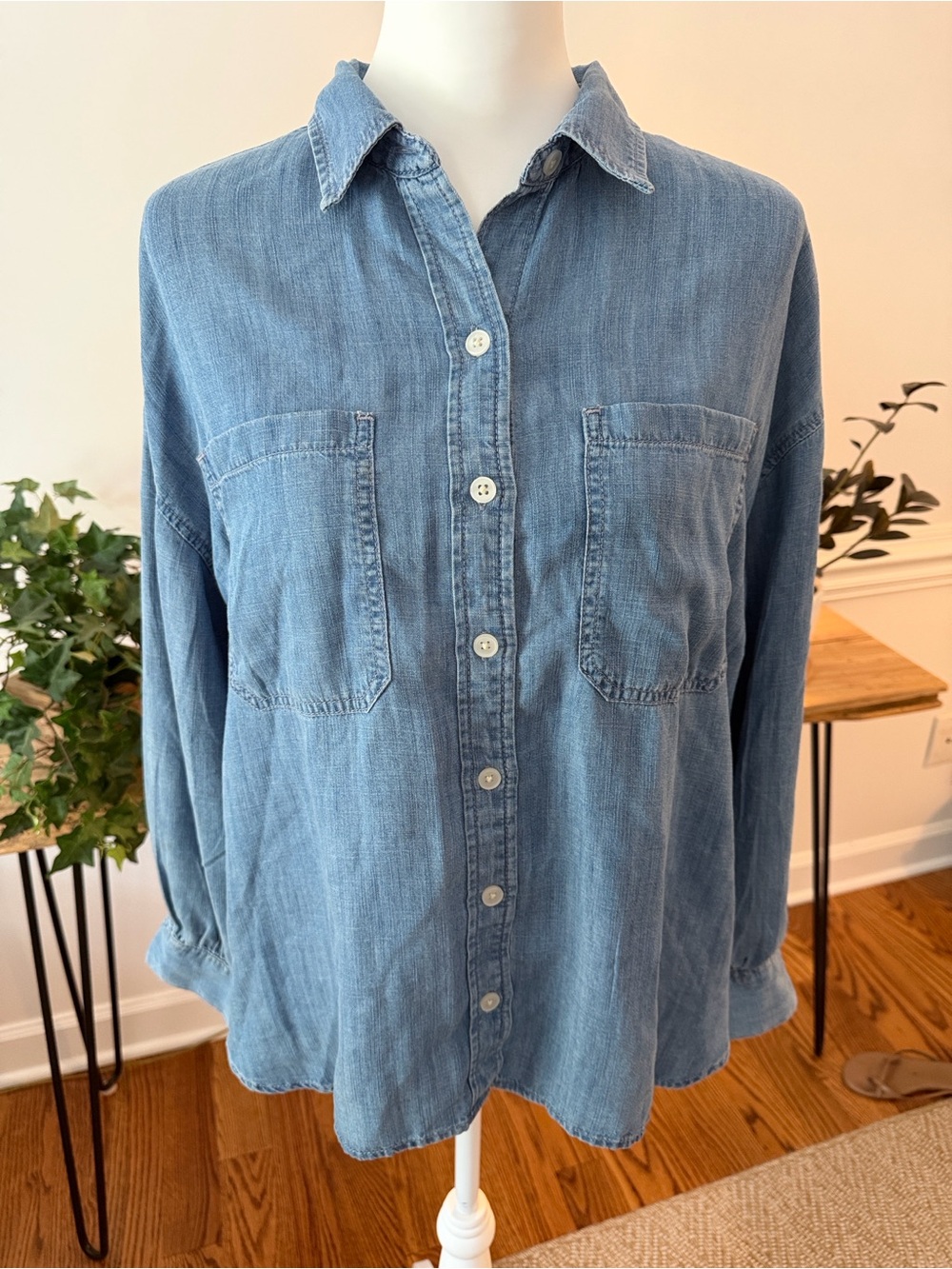 Banana Republic Light Blue Denim Button-Down Shirt